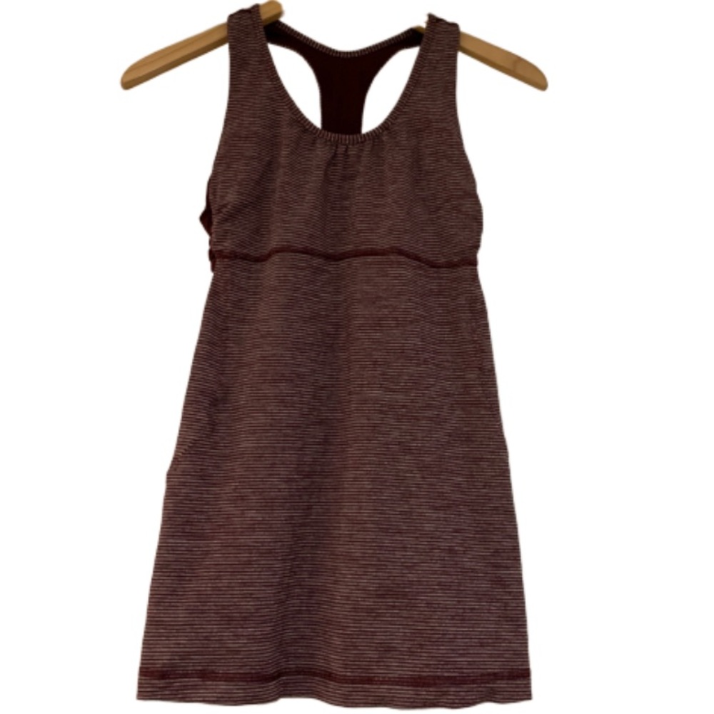 Lululemon maroon striped workout tank top